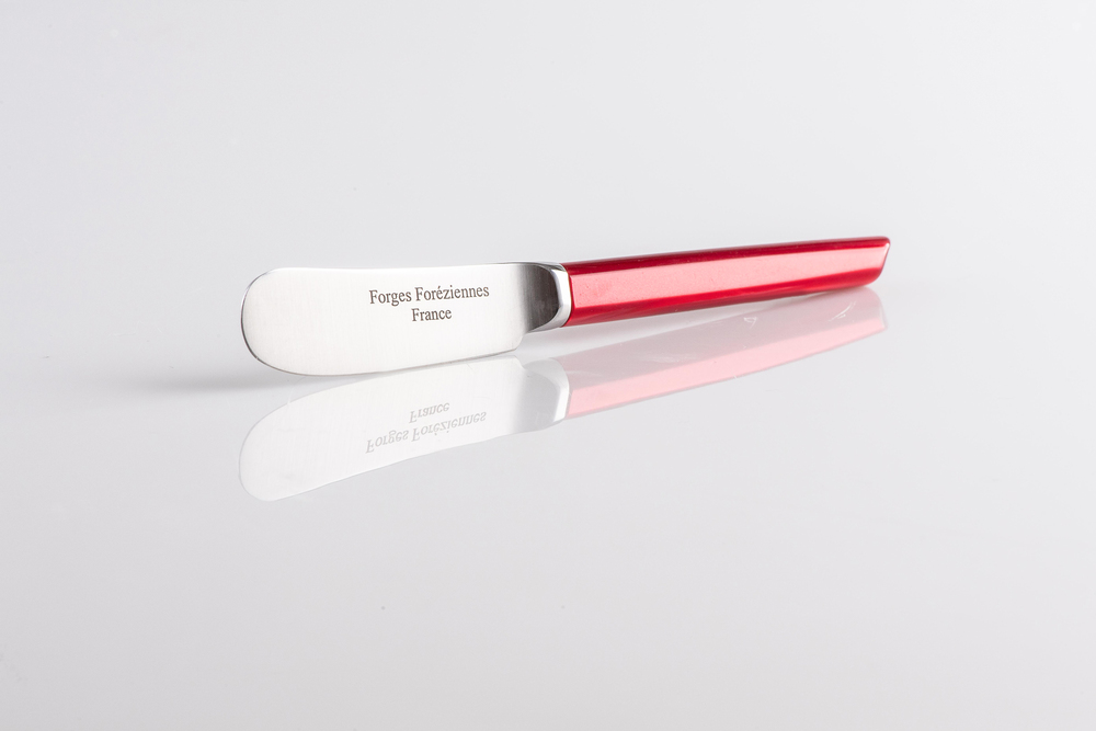 Tartineur Droit Lame Forgée Couleur ROUGE